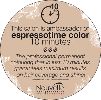 Nouvelle EspressoTime Window Sticker  HD Haircare